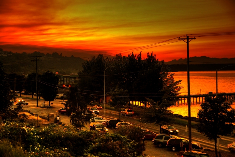 ruston way, sunset, tacoma