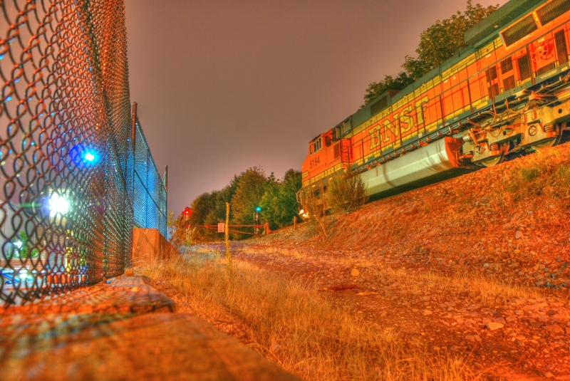 bnsf, train, tacoma, night