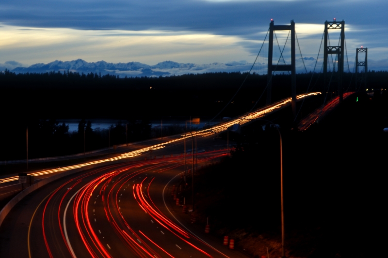 tacoma, rush hour, narrows bridge, highway 16, traffic
