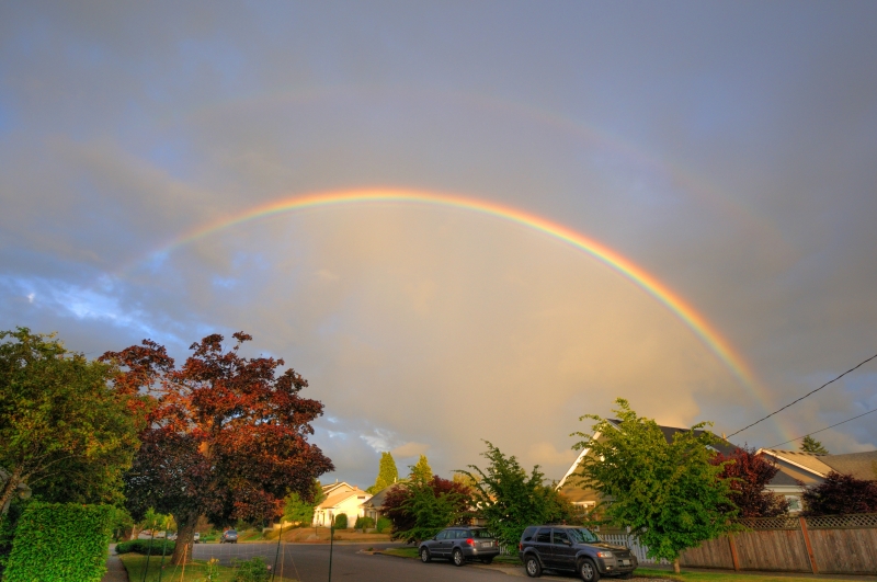 double rainbow, tacoma, july